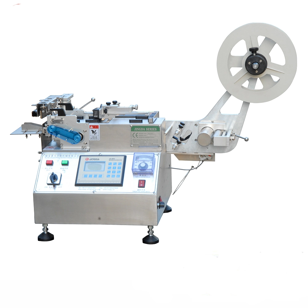 (JQ-3010) Fully Automatic High Speed Hot and Cold Small Size Cotton Tape Satin Ribbon Label Cutting Machine for Nylon Taffeta, Paper, Garment Care Label Cutter