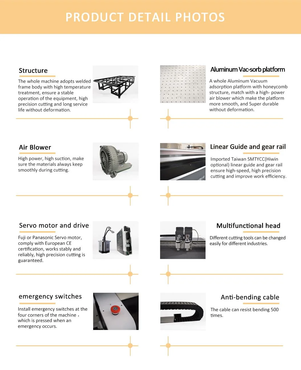 Yuchen CNC Oscillating Knife Cutting Machine for Composite Sponge/ Fabric/Foot Pad/Non-Metallic Gasket/PVC