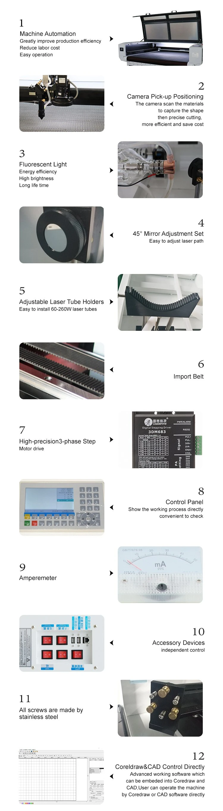 High Speed Lihua Camera Carpet 150w Co2 Laser Label Cutting Machine For Cloth